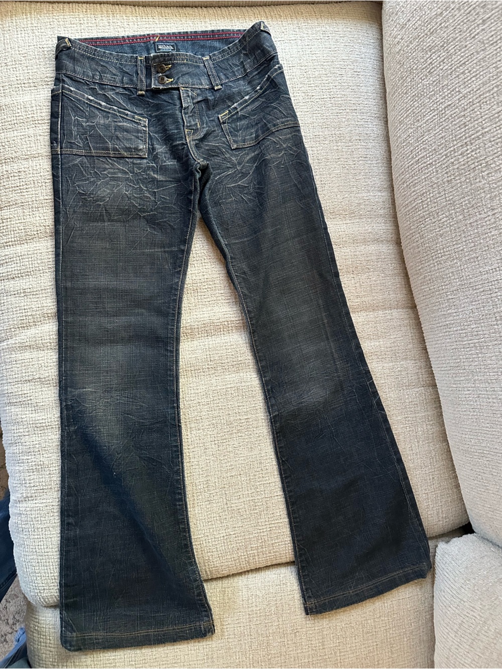 Vintage Von Dutch Bootcut Jeans - Faded Black Denim Size 26